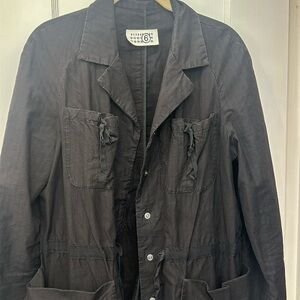 Maison Martin Margiela Belted Cargo Tassel Chore Black Jacket SS05 sz 44 lg